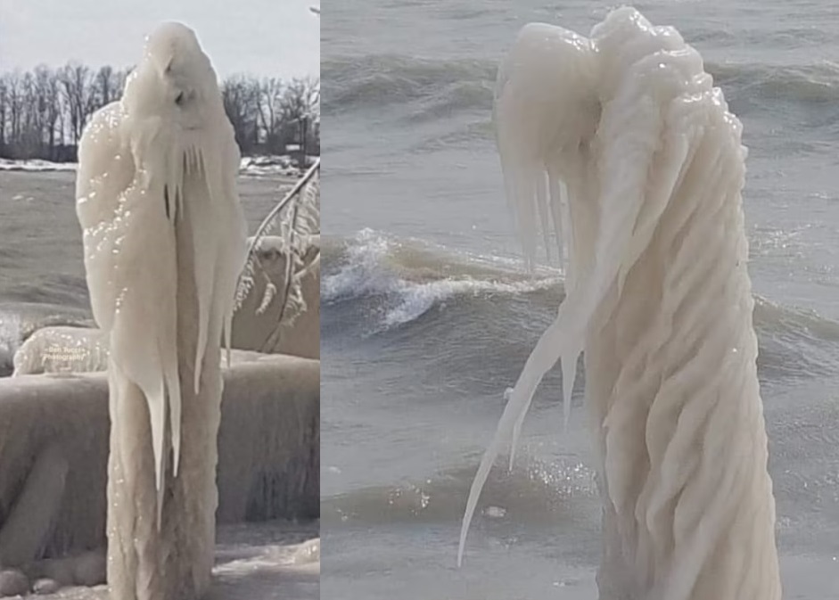 兩座冰雕令人看得毛骨悚然。(互聯網)