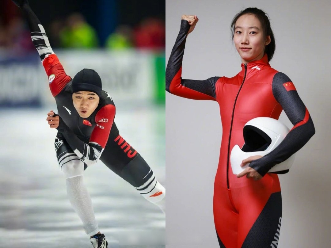 高亭宇(左)與趙丹(右)當選北京冬奧中國體育代表團持旗手。(互聯網)