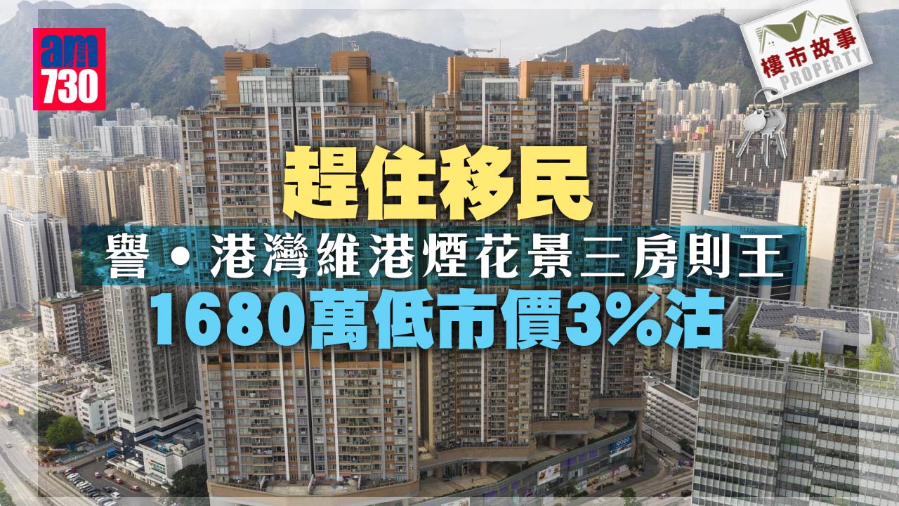 樓市故事｜趕住移民 譽‧港灣維港煙花景三房則王 1680萬低市價3%沽