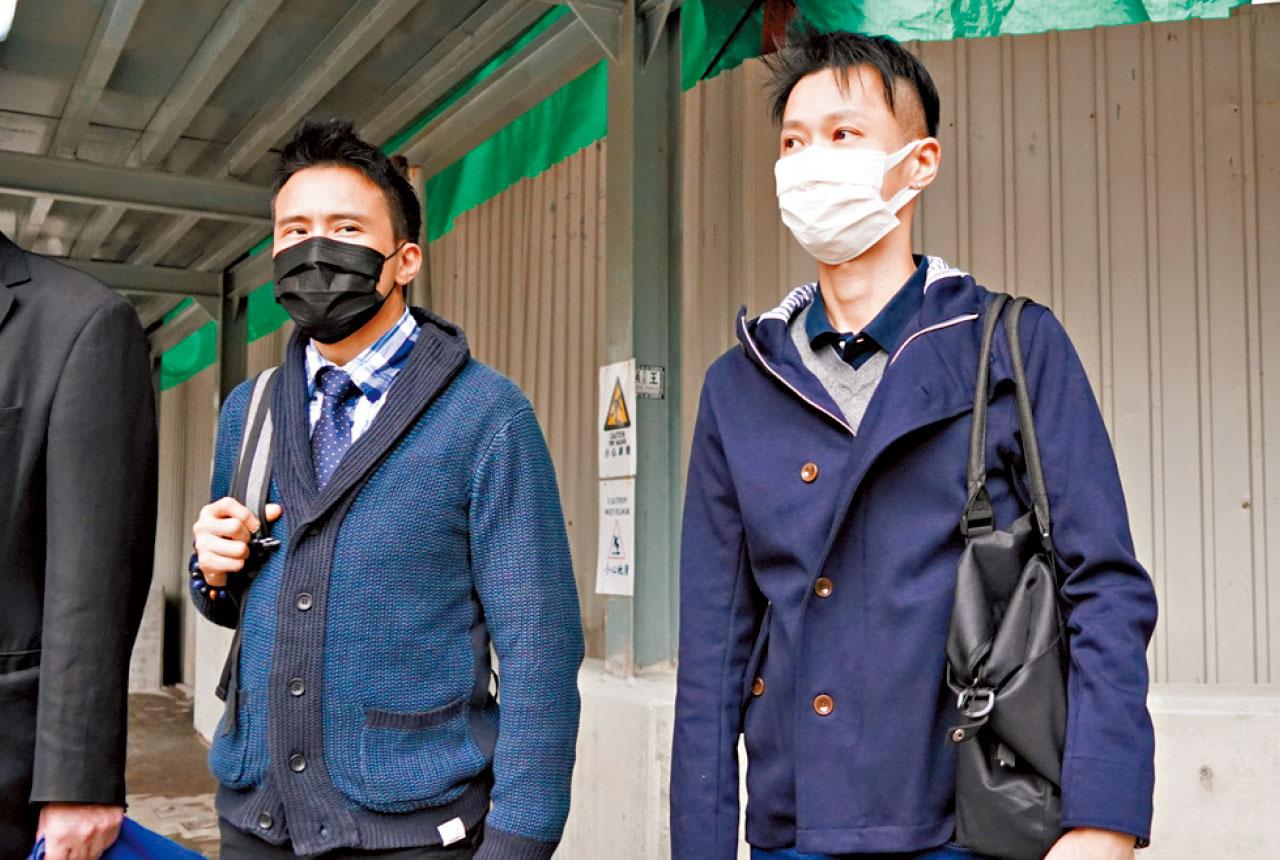 被告黃昱龍(左)和劉諾宏承認未有遵照防疫例。(資料圖片)