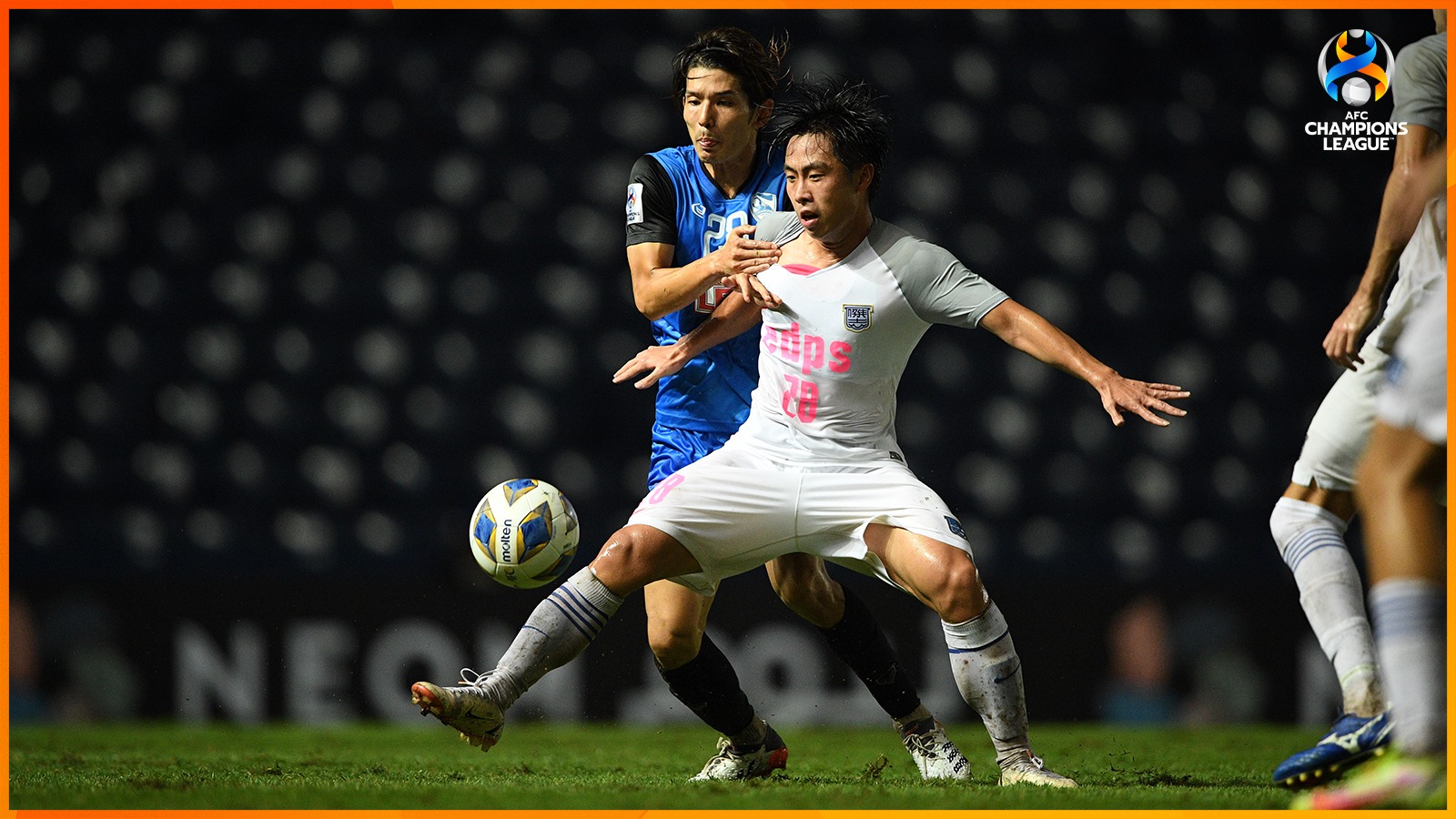 鄭展龍上半場一度有機會為傑志先開紀錄。(亞洲足協圖片)