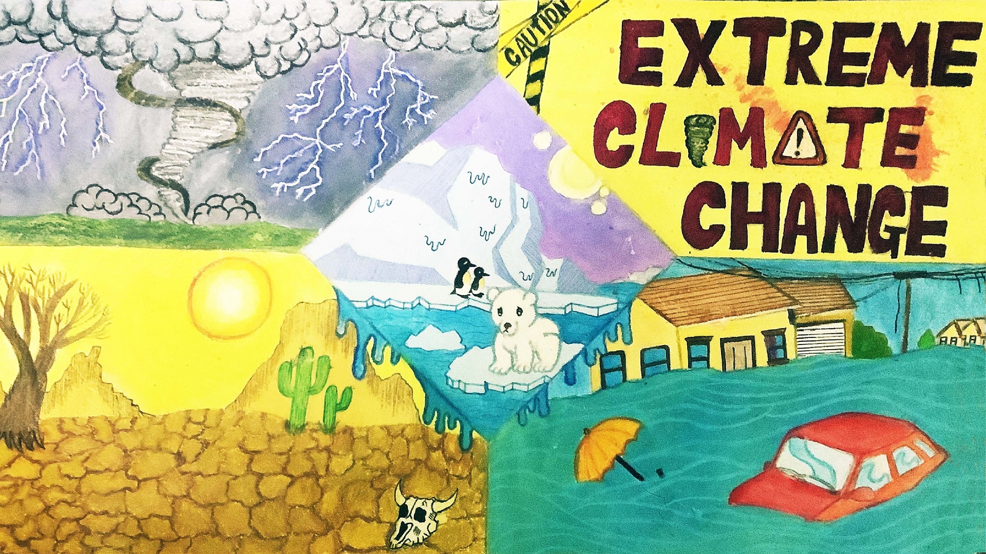 來源：廠商會蔡章閣中學3B 奇運KIRAN Wahab同學 題目：《極端氣候變化》