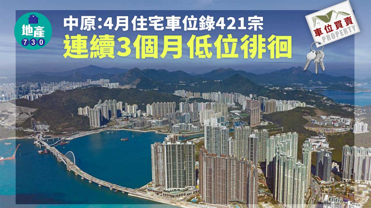 車位買賣｜中原：4月住宅車位錄421宗 連續3個月低位徘徊