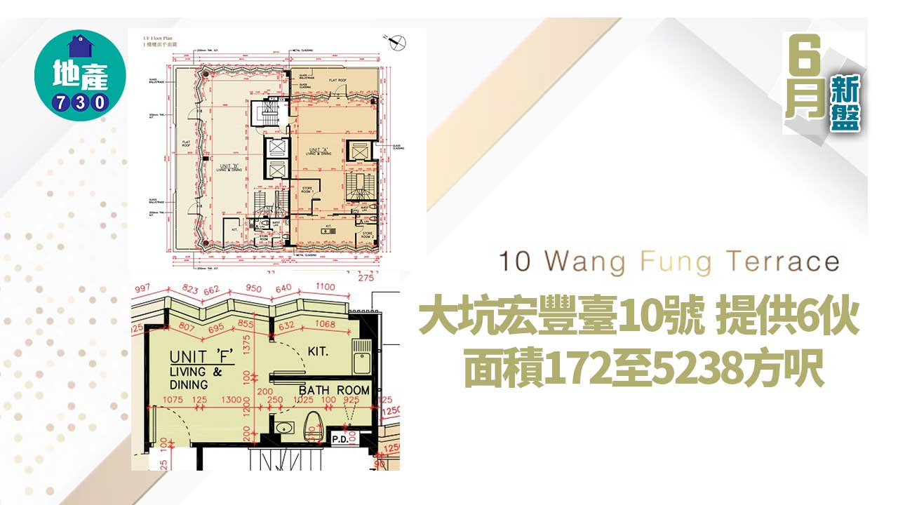 6月新盤｜大坑宏豐臺10號提供6伙 面積172至5238方呎