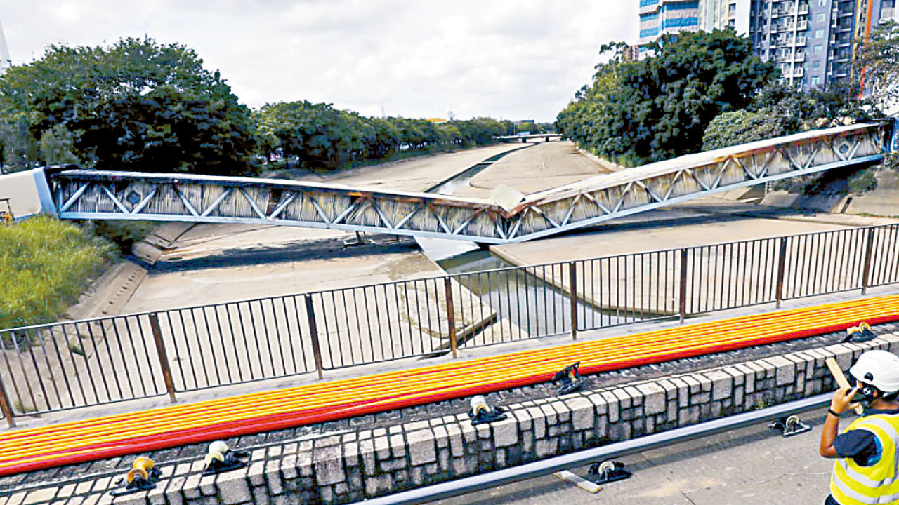 元朗起火電纜橋一周內移除 中電:未知起因 有報告會交代