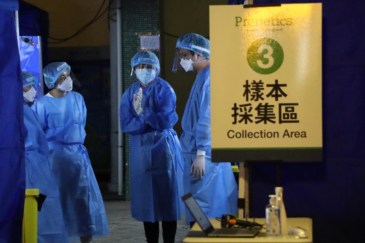 觀塘安泰邨盛泰樓被圍封檢測。(資料圖片)