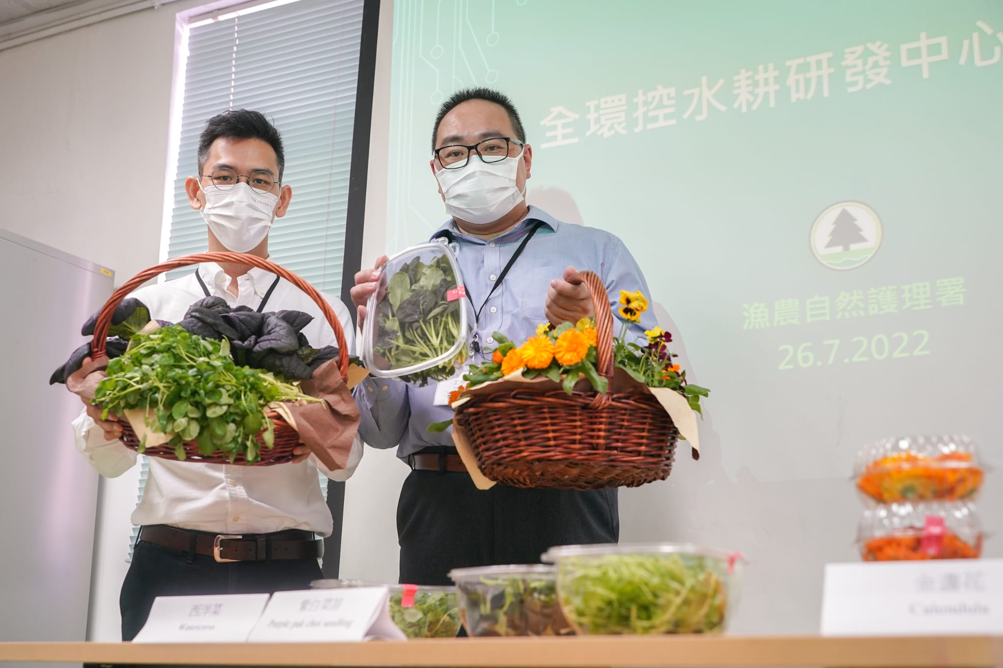 漁護署今次推介的品種是較適合在寒冷天氣生長，利用環控水耕技術則可以調節溫度，達至全年生產。(李睿哲攝)