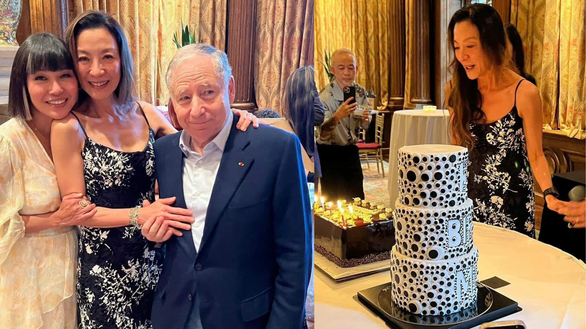 楊紫瓊60歲生日收「奇異女俠蛋糕」 拖76歲富商未婚夫尚陶德甜蜜慶祝