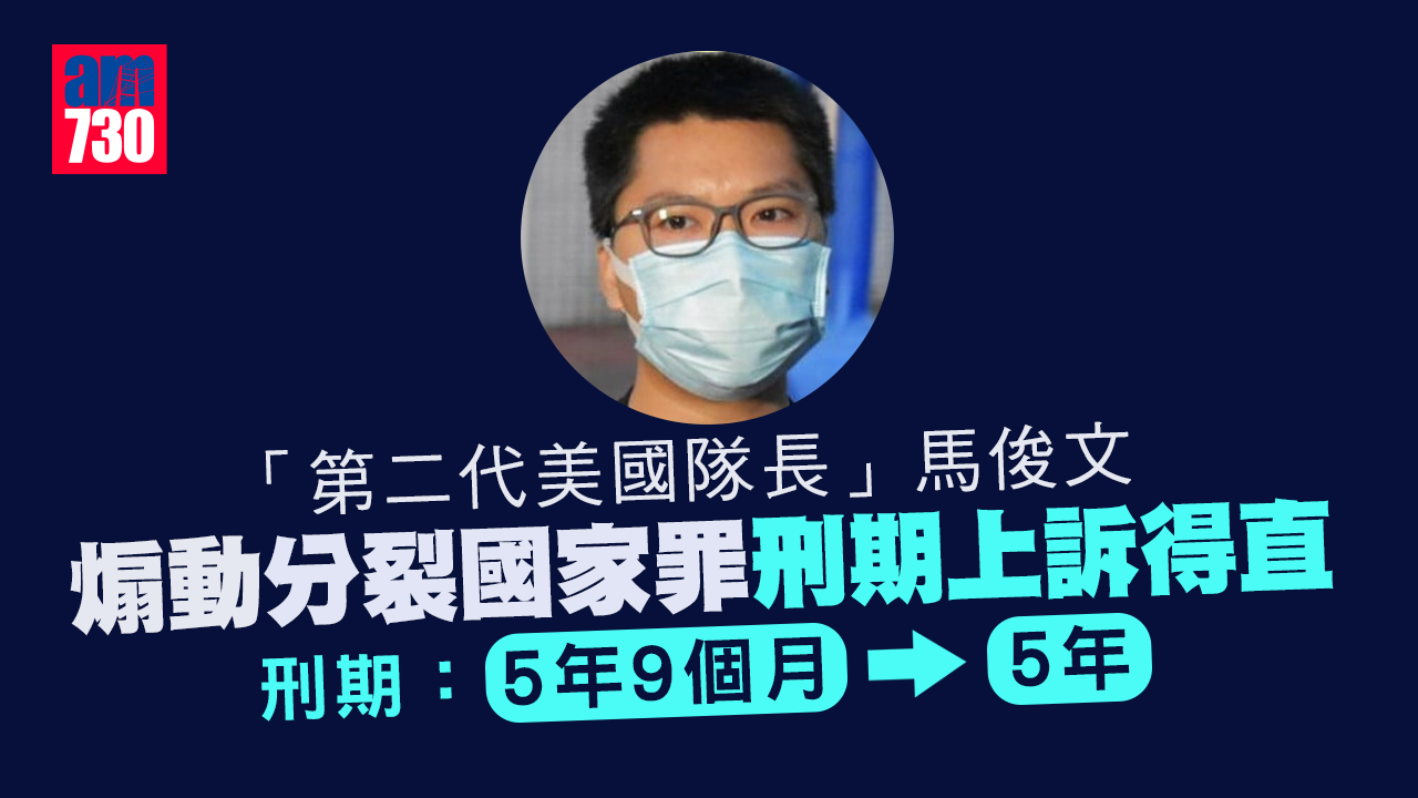第二代「美國隊長」煽動分裂國家罪上訴刑期得直 刑期減至5年