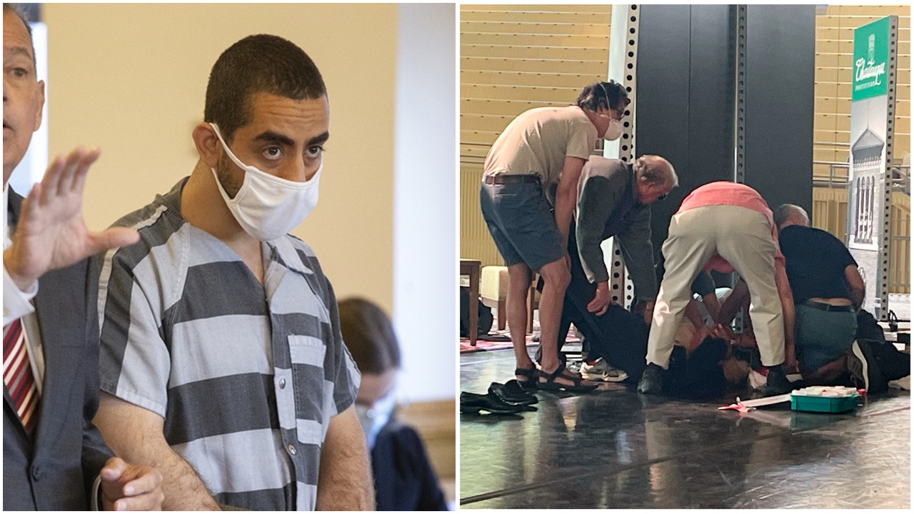 《撒旦詩篇》作者遇刺案疑犯再否認控罪，律師促傳媒停致電監獄。(AP/網上圖片)