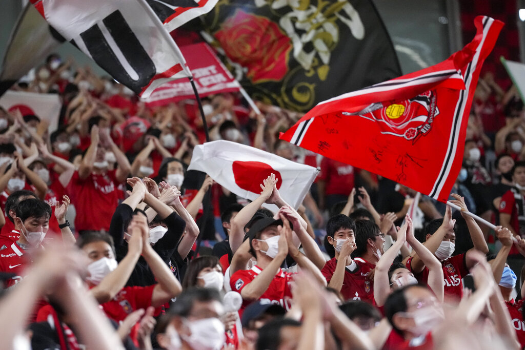 日職聯賽早前試行打氣解禁研究。(美聯社)