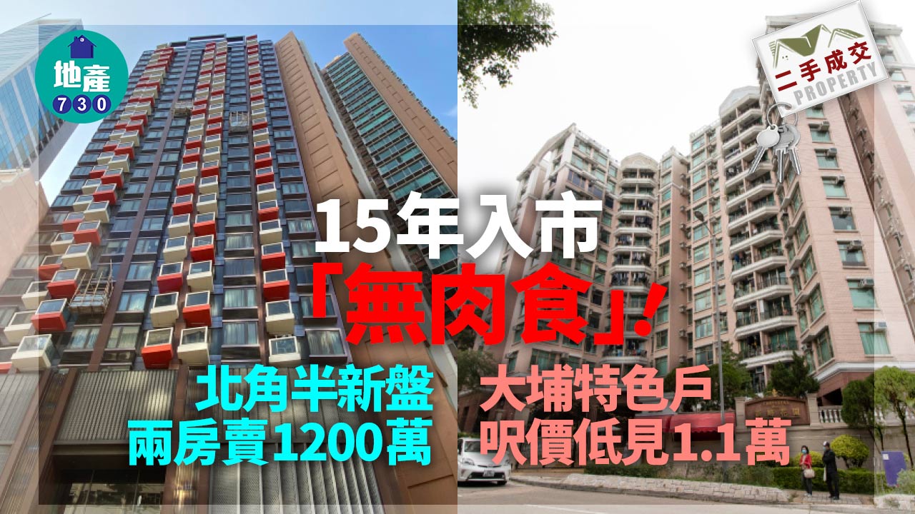 15年入市「無肉食」！北角半新盤兩房賣1200萬 大埔特色戶呎價低見1.1萬