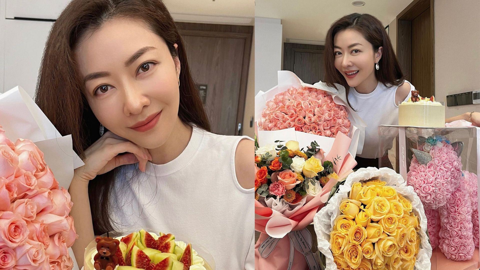 熊黛林大陸孤伶伶過42歲生日 獲老公孖女遙距送驚喜