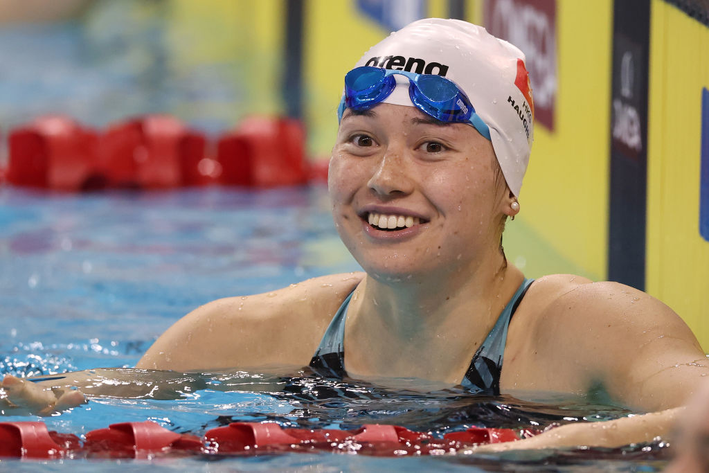 何詩蓓在世界盃多倫多站再贏100米自由泳金牌。(FINA Facebook圖片)