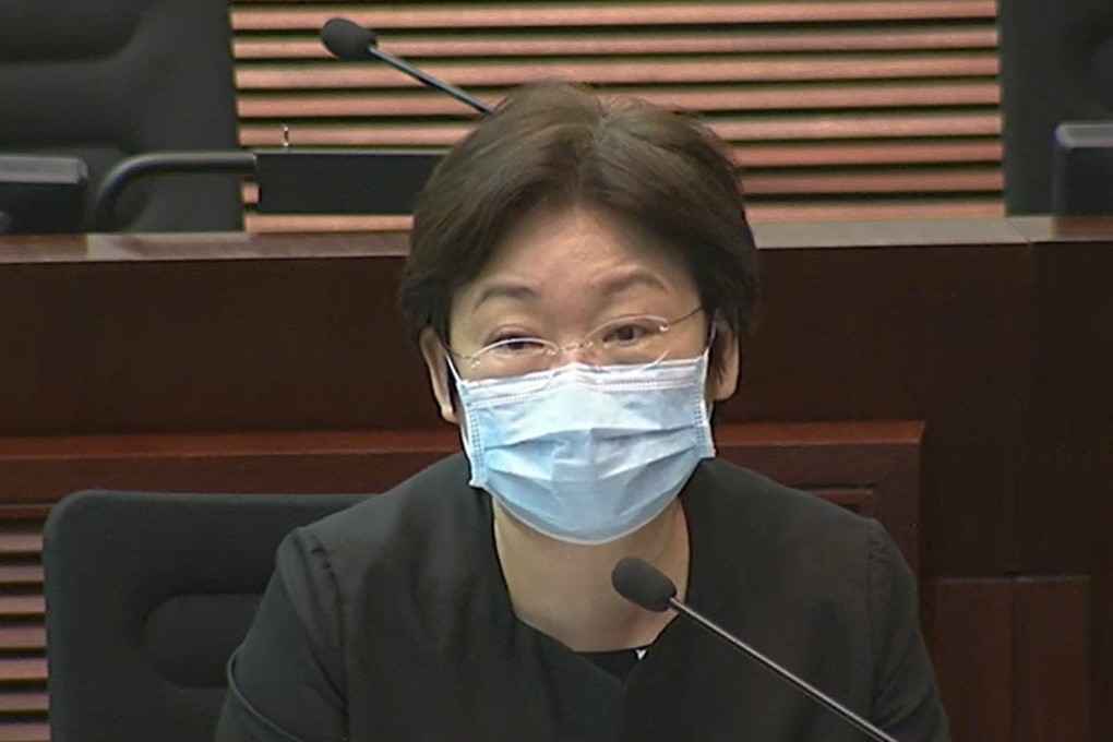 傅小慧對新型肺炎深喉唾液測試結果呈陽性。(立法會影片截圖)