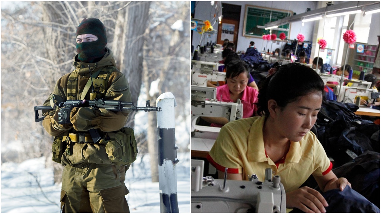 上月傳失百萬件冬季軍服，北韓製衣廠據報助趕製鐵路直送。(網上圖片)
