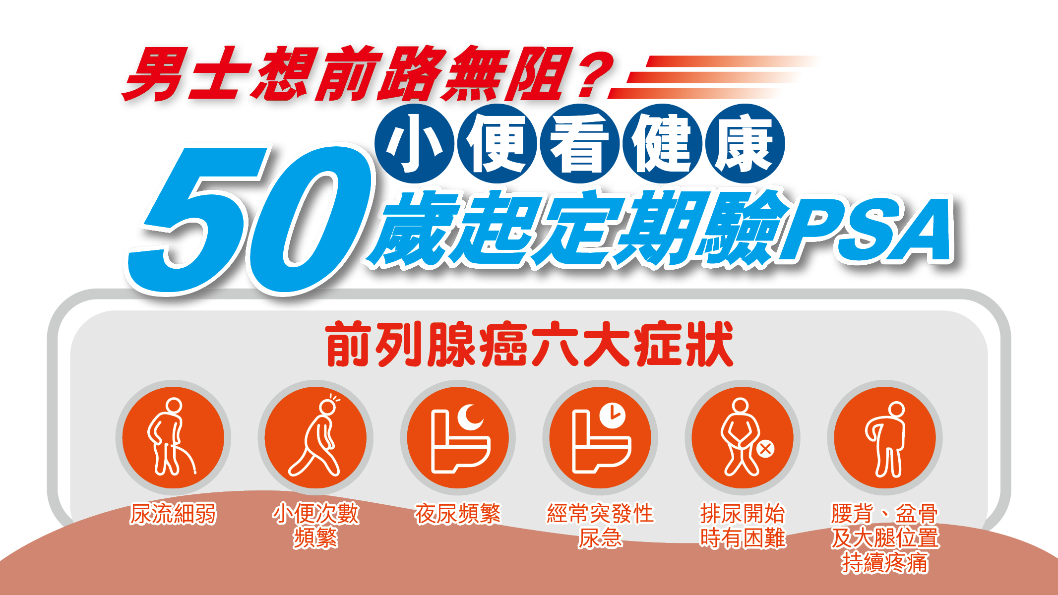 男士想前路無阻？小便看健康 50歲起定期驗PSA