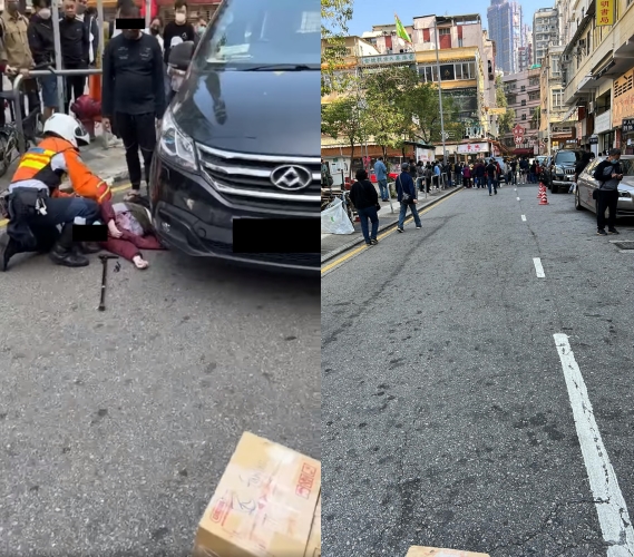 元朗婆婆過路遭貨van撞倒 下半身遭壓車底 