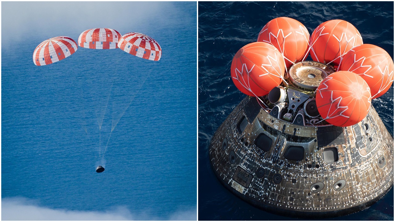 NASA探月太空船實現跳躍式再入大氣層，成功降落太平洋。(Twitter)