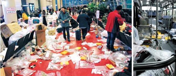 華客狂拆免稅店膠袋亂丟 濟州機場慘變垃圾場