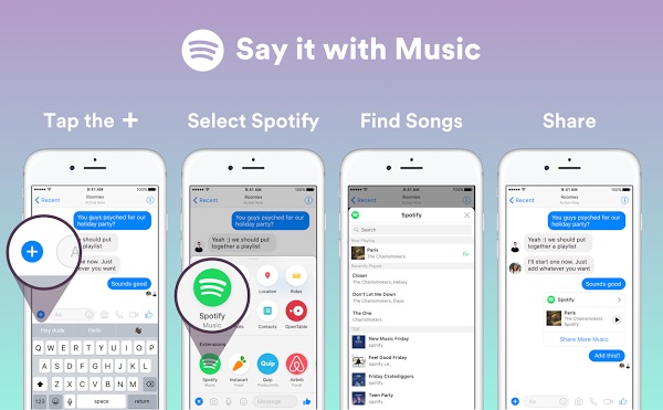 Facebook Messenger將嵌入Spotify及Apple Music