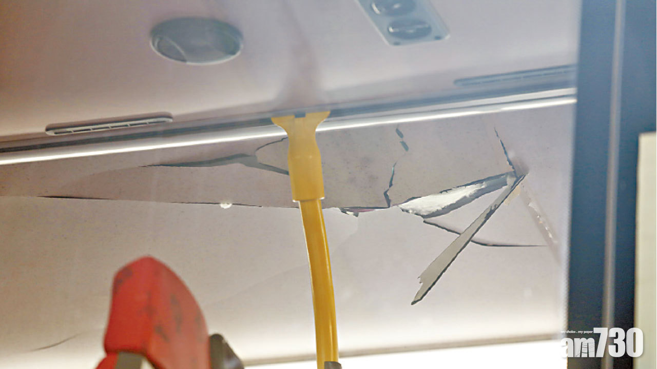 兩廈石屎剝落3人傷 油麻地巴士頂被擊破