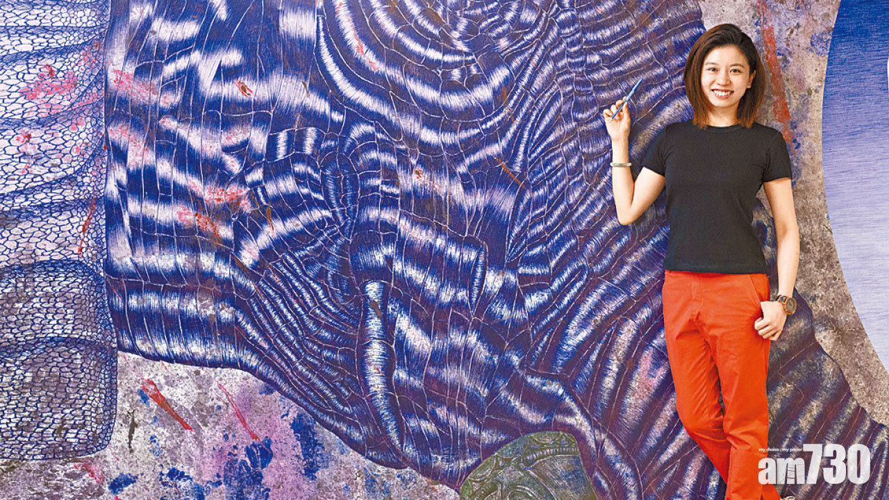 香港首位原子筆藝術家 雲千藍 作品充滿社會寫實