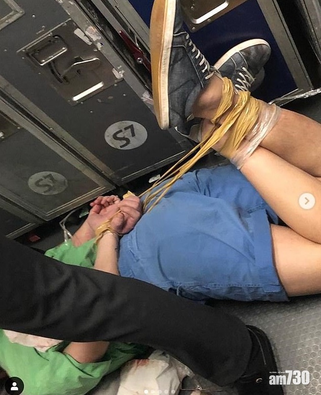 【等我嚟！】醉男機上爆粗發癲  乘客揮拳制服兼五花大綁(有片)