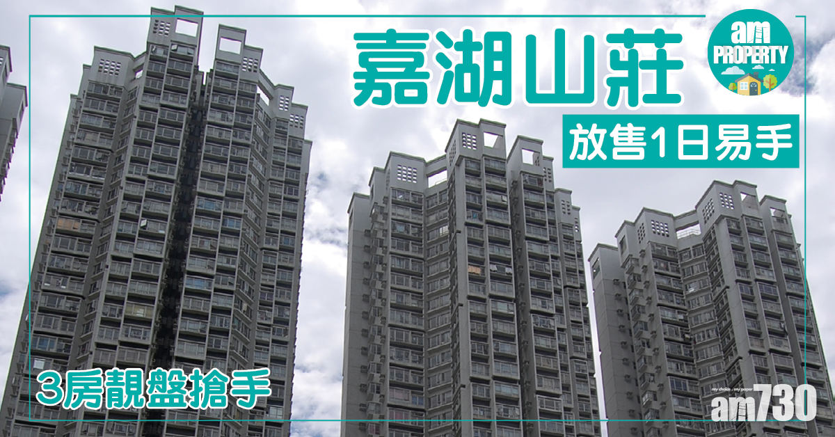 3房靚盤速沽！嘉湖放售1日即易手