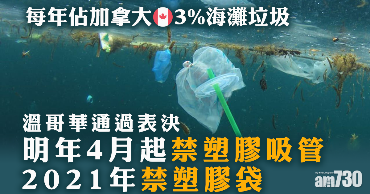 溫哥華明年4月起禁塑膠吸管  2021年禁塑膠袋
