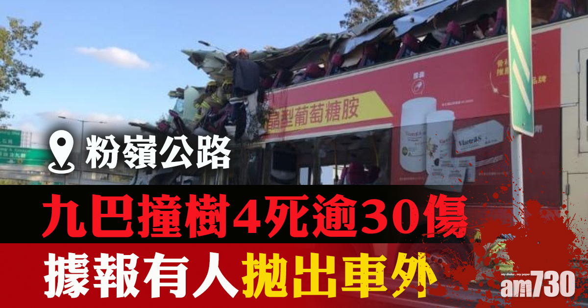 (更新) 粉嶺公路九巴撞樹增至6死逾40傷