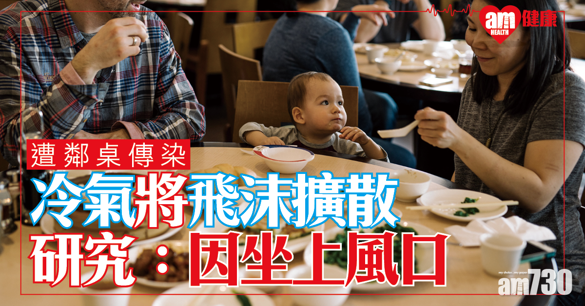 【新冠肺炎】遭鄰桌傳染 餐館冷氣將飛沫擴散 研究：因坐上風口