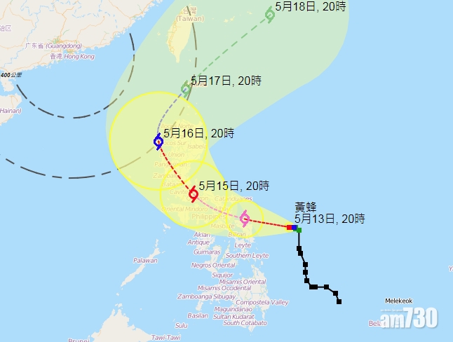 今年首颱「黃蜂」料周末最近台灣