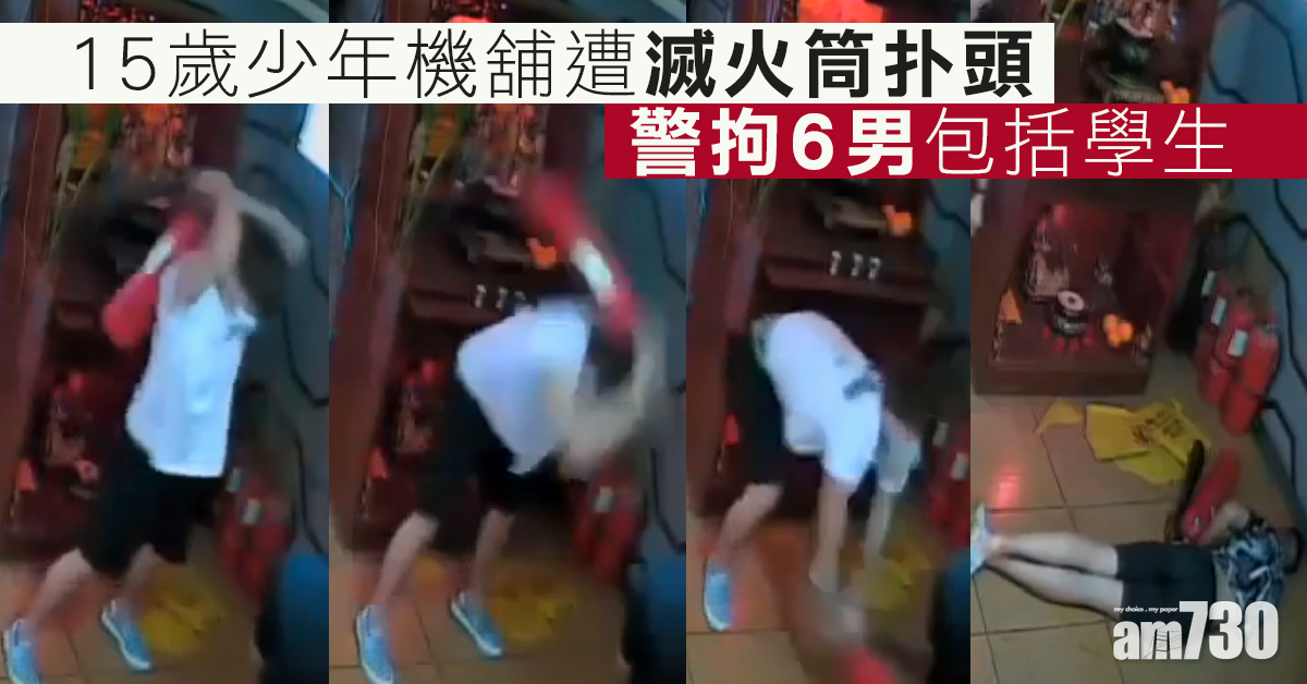 15歲少年機舖遭滅火筒扑頭　警拘6男包括學生