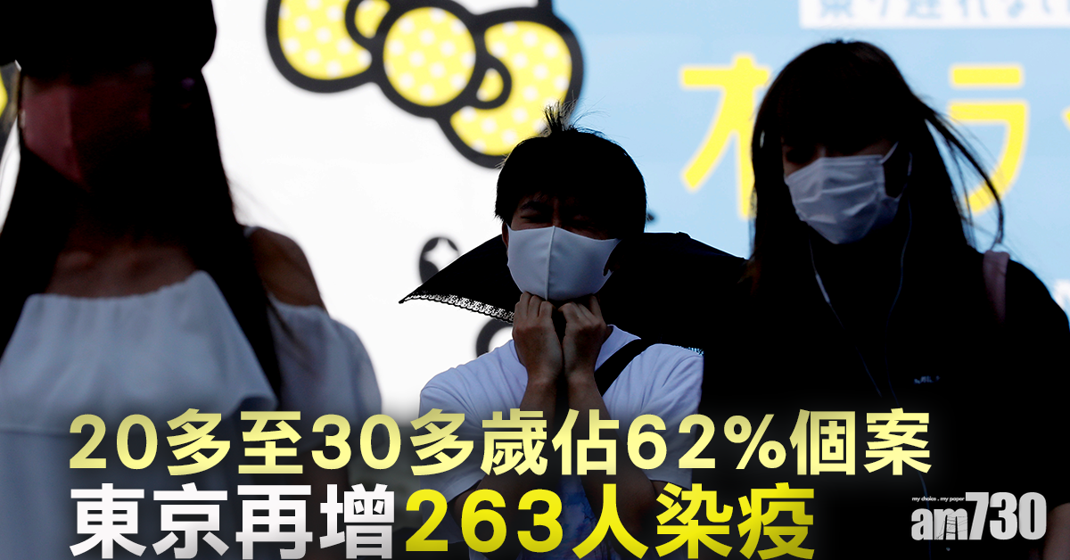 【新冠肺炎】東京再增263人染疫  當局籲勿與家人共用餐具