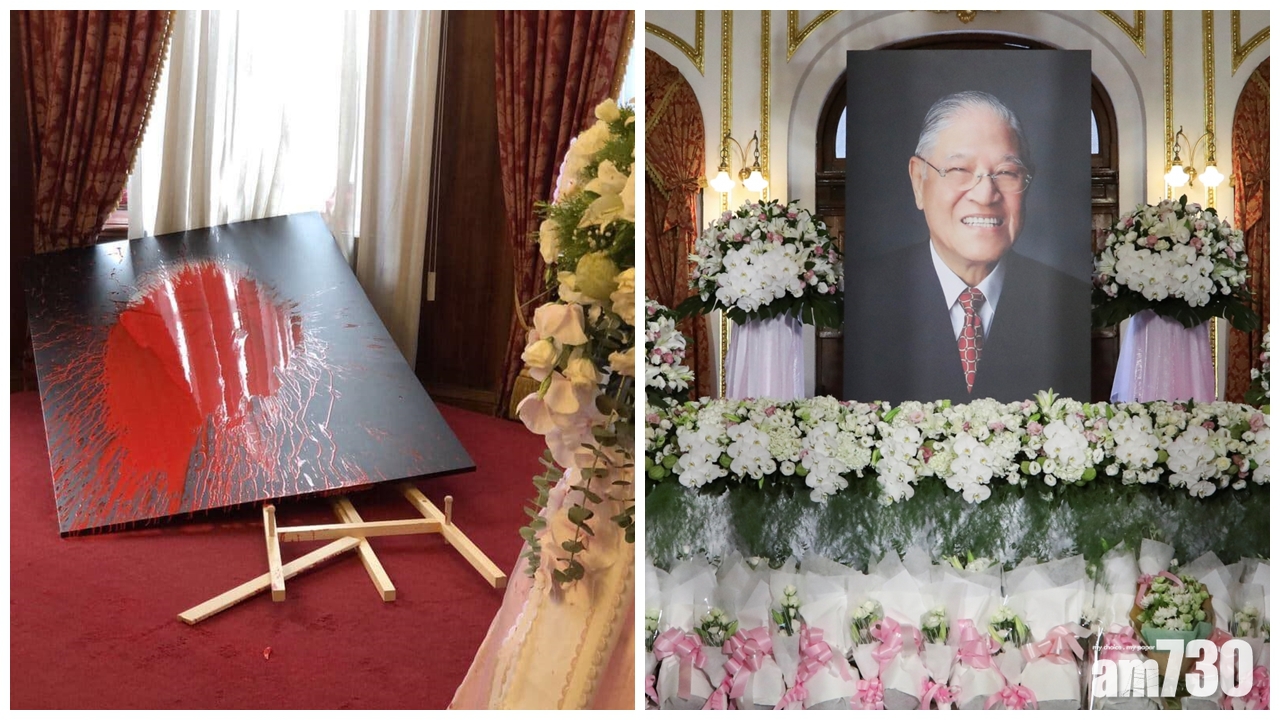 李登輝遺體入殮　台北追思會場女子潑紅油被捕