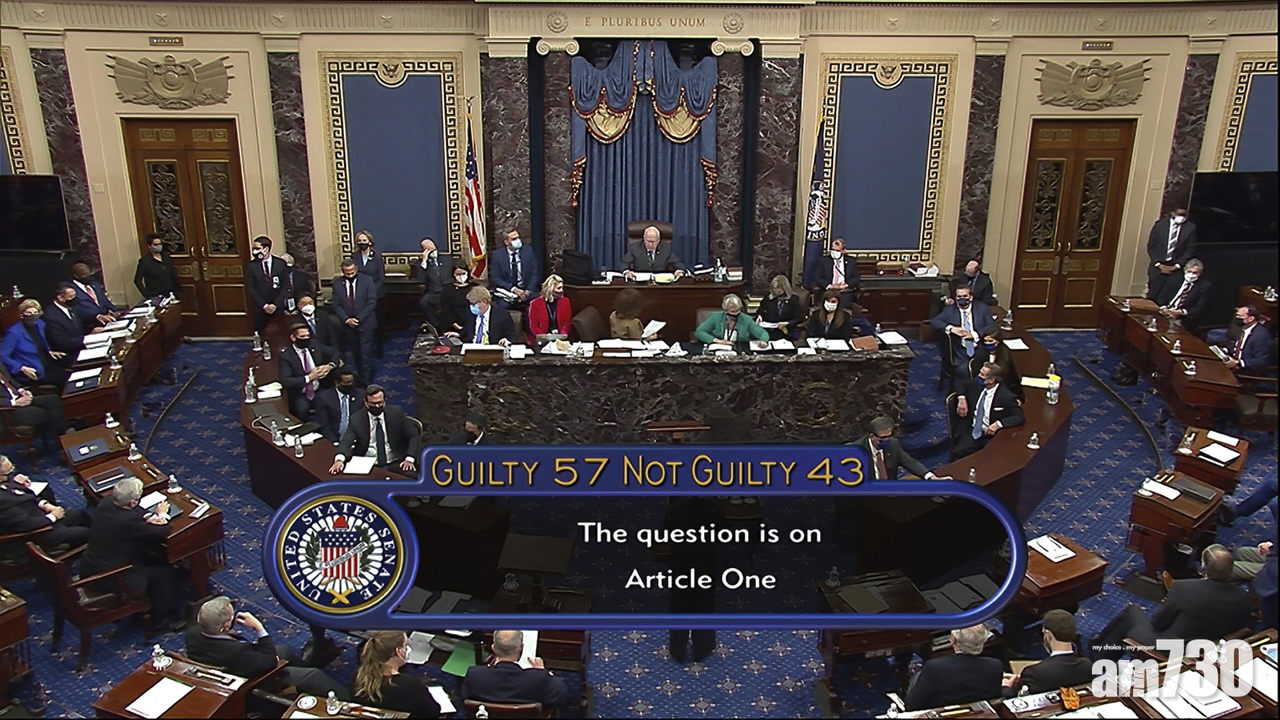 美國參議院彈劾未達定罪門檻 特朗普被裁定無罪