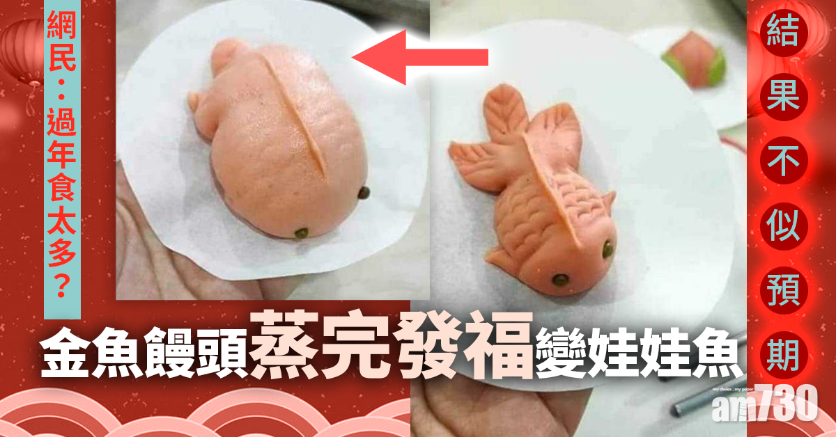 金魚饅頭蒸完發福變娃娃魚 網民：過年吃太多？