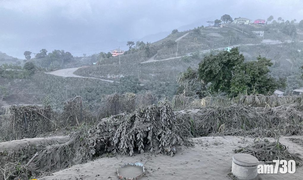 火山爆發｜加勒比海島國聖文森鋪滿火山灰  如冬日世界