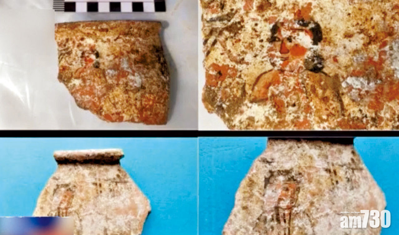 出土金耳勺赭面人物陶器碎片 西藏吐蕃墓文物走中原風