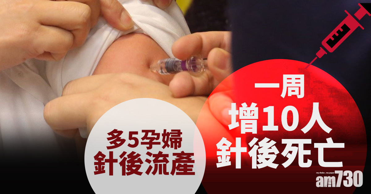 新冠疫苗｜一周增10人針後死亡　多5孕婦針後流產