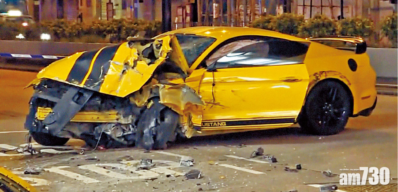 奪命車禍 撞銀行石級再反彈 跑車與垃圾車相撞一死一傷