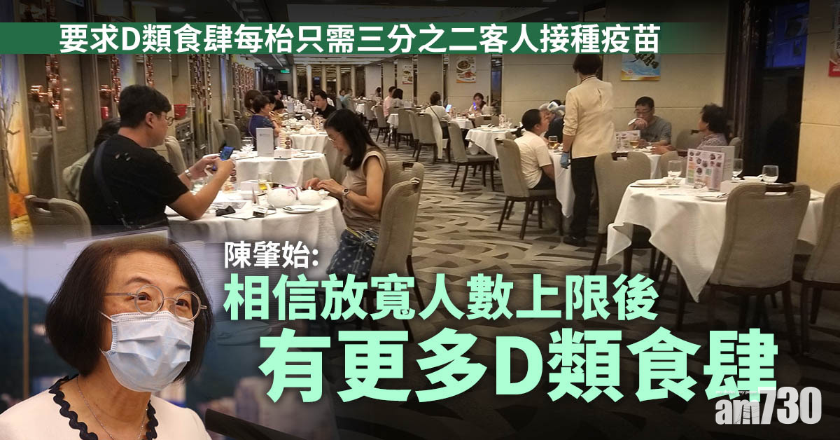 新冠肺炎｜陳肇始：相信放寬人數上限後有更多D類食肆