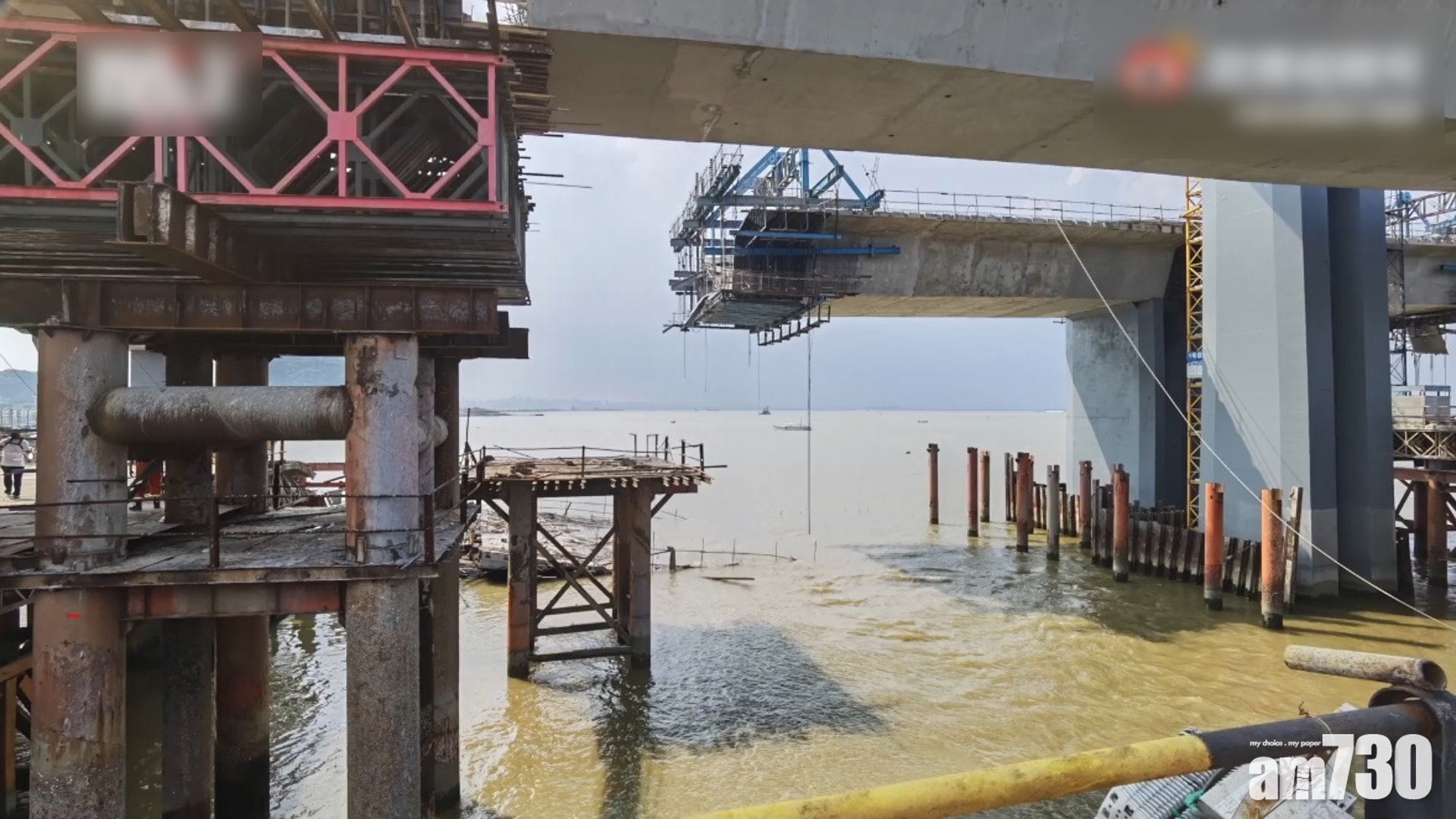 珠海興建中大橋塌箱梁 5工人墮海2死3失蹤