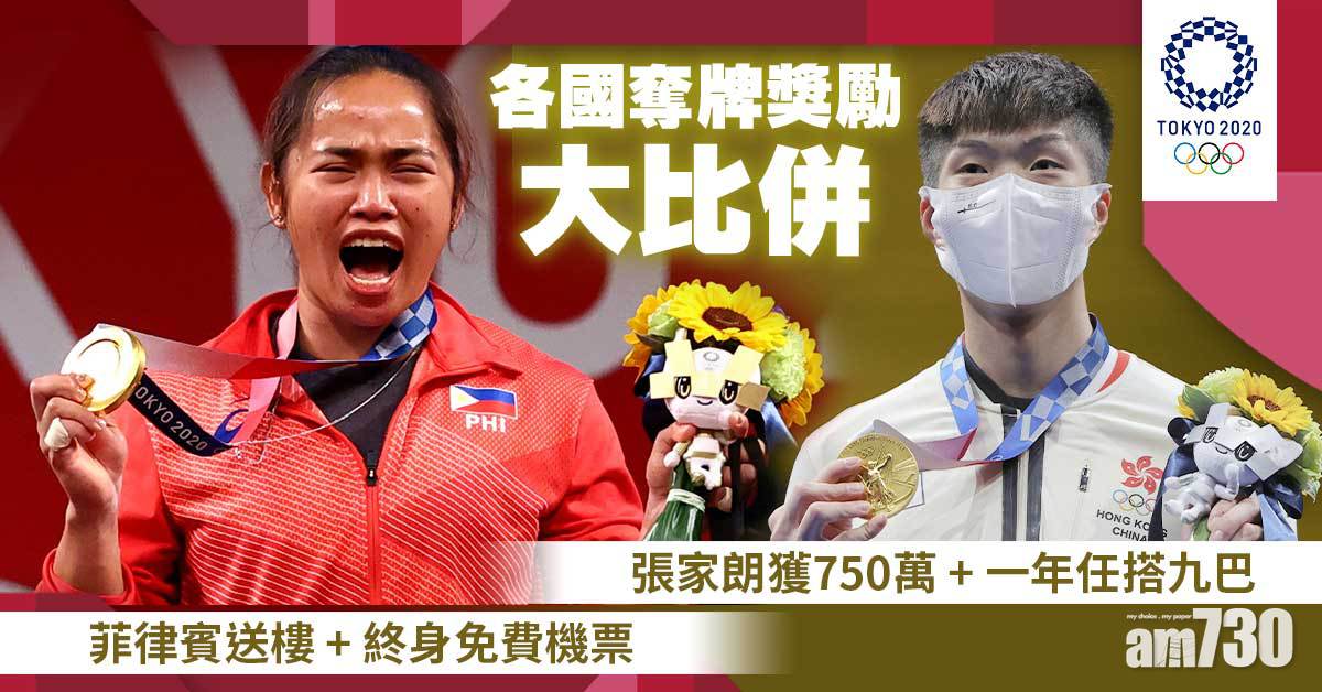 東京奧運｜各國奪牌獎勵大比併！香港金牌張家朗獲750萬 菲律賓送樓+終身免費機票
