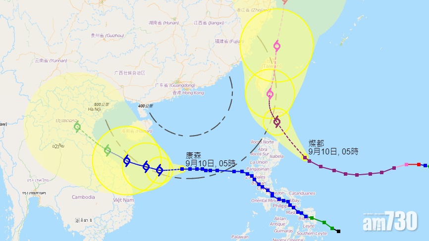天氣｜康森正橫過南海  酷熱天氣警告生效  