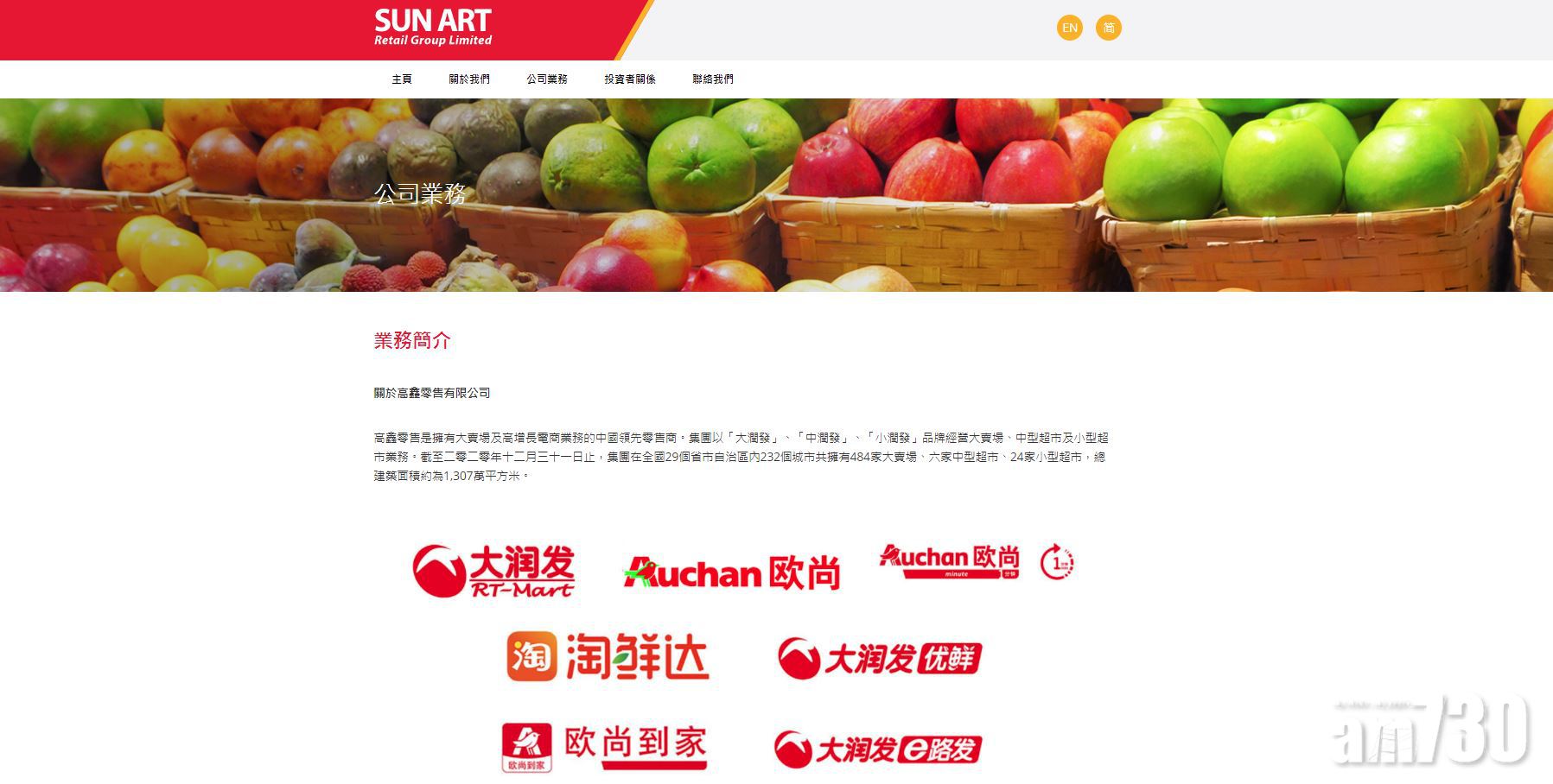 企業放榜｜高鑫零售中期少賺86%