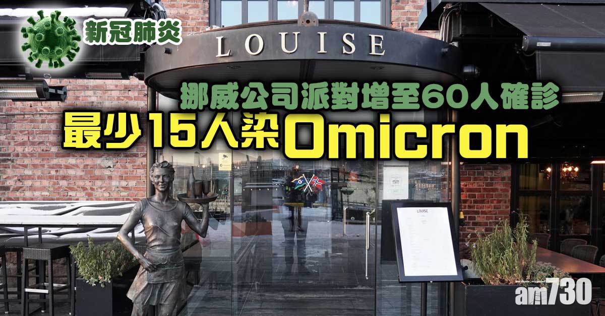 Omicron｜挪威公司派對增至60人確診　最少15人染新變種病毒    料成歐洲最大群組