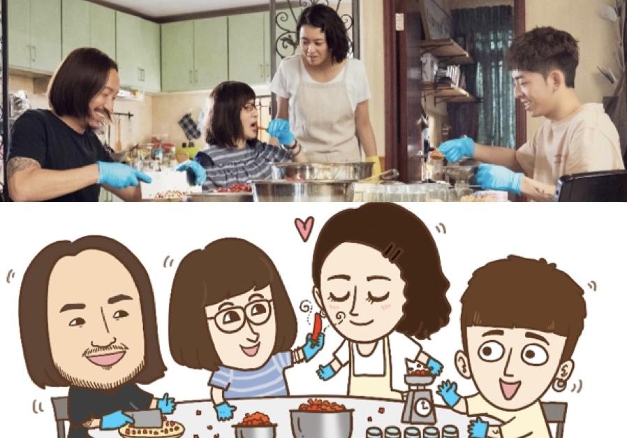 鄭中基梁詠琪呂爵安吳君如在《闔家辣》主題曲《辣到出汁》MV化身Q版卡通。