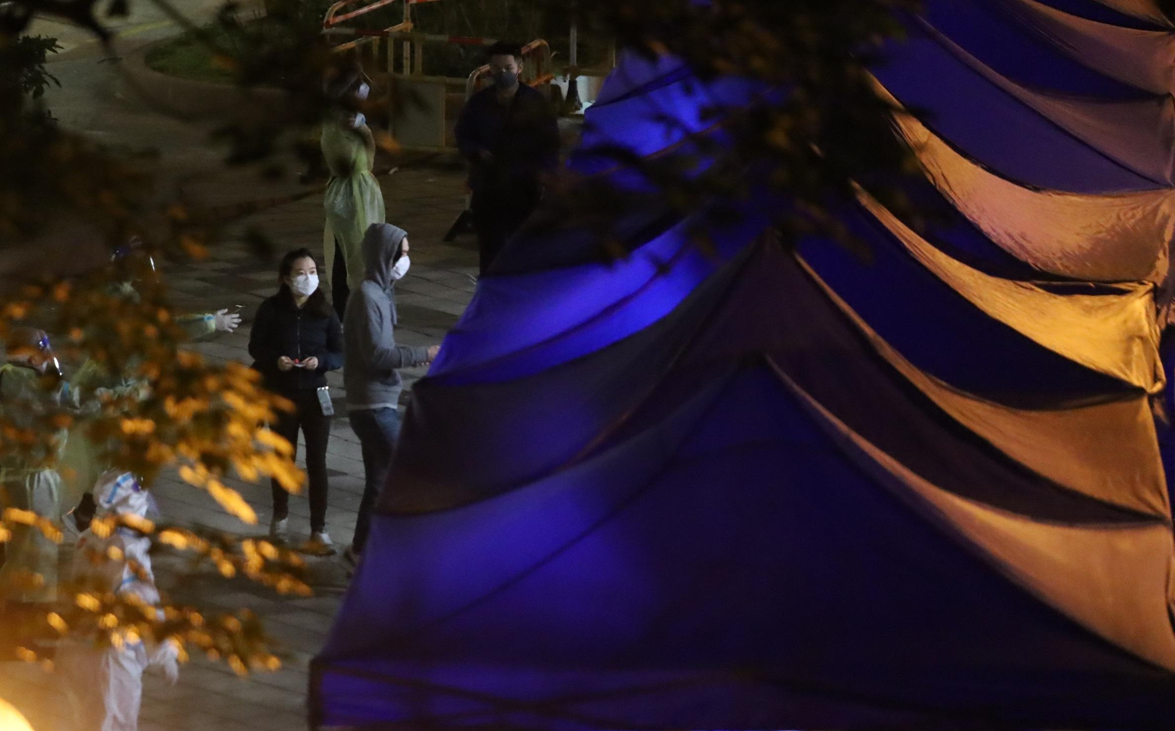 馬鞍山利安邨利盛樓圍封檢測。(資料圖片/鍾式明攝)